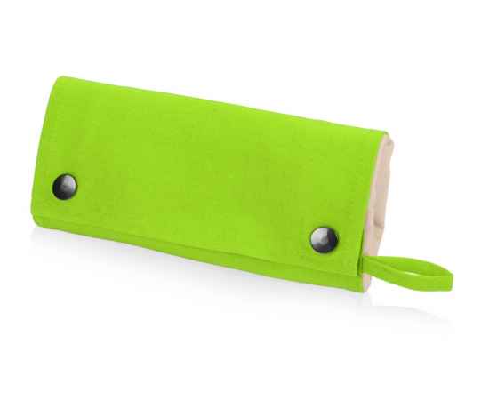 Складная хлопковая сумка для шопинга Gross с карманом, 180 г/м2, 955103, Цвет: зеленое яблоко,натуральный, изображение 4