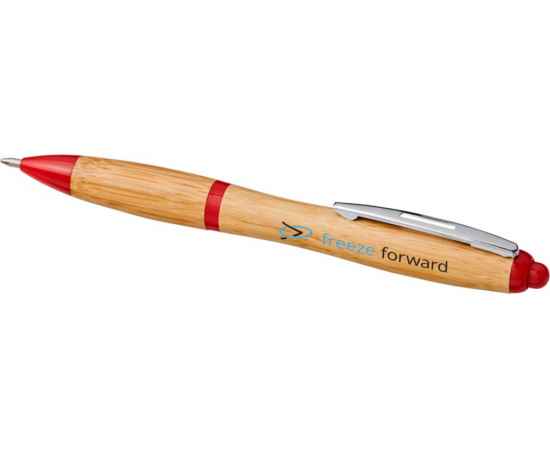 Ручка шариковая Nash из бамбука, 10737803, Цвет: красный,натуральный, изображение 4
