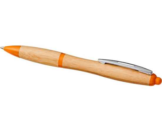 Ручка шариковая Nash из бамбука, 10737807, Цвет: оранжевый,натуральный, изображение 3