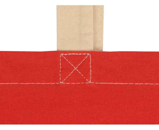 Сумка для шопинга Twin двухцветная из хлопка, 180 г/м2, 955131, Цвет: красный,натуральный, изображение 8