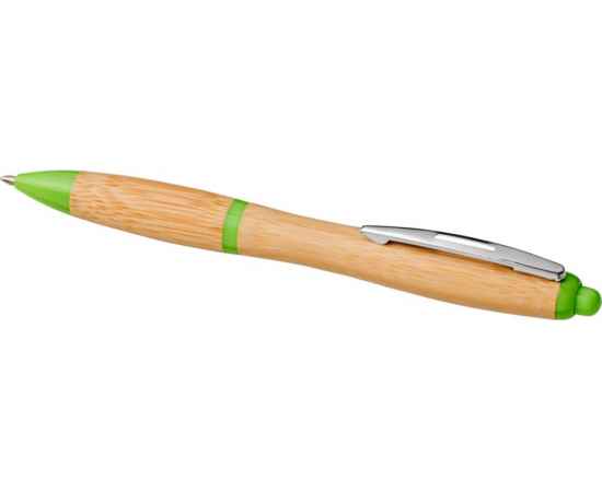 Ручка шариковая Nash из бамбука, 10737806, Цвет: зеленое яблоко,натуральный, изображение 3