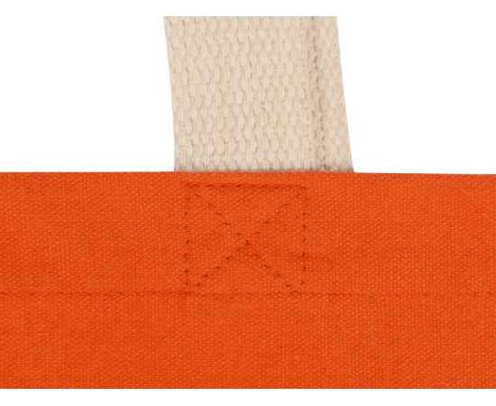 Сумка для шопинга Steady хлопковая с парусиновыми ручками, 260 г/м2, 955188, Цвет: оранжевый, изображение 5