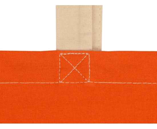Сумка для шопинга Twin двухцветная из хлопка, 180 г/м2, 955198, Цвет: оранжевый,натуральный, изображение 8