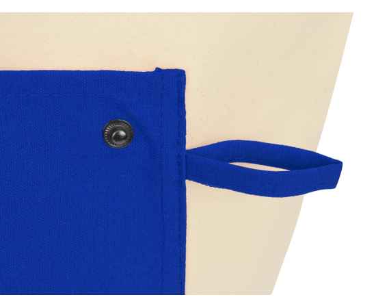 Складная хлопковая сумка для шопинга Gross с карманом, 180 г/м2, 955102, Цвет: синий,натуральный, изображение 6