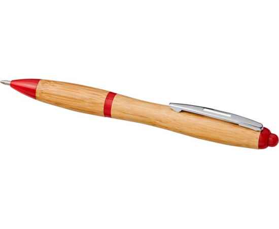 Ручка шариковая Nash из бамбука, 10737803, Цвет: красный,натуральный, изображение 3