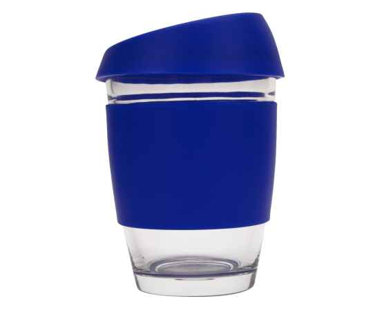 Стеклянный стакан с силиконовой крышкой и манжетой Monday, 885202, Цвет: синий,прозрачный, Объем: 350, изображение 3