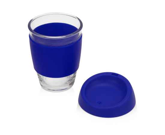 Стеклянный стакан с силиконовой крышкой и манжетой Monday, 885202, Цвет: синий,прозрачный, Объем: 350, изображение 2