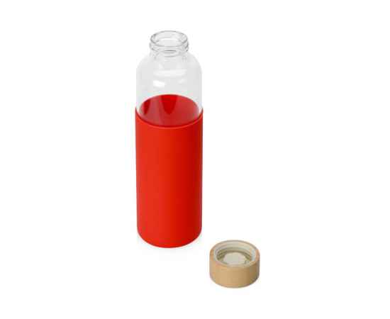 Стеклянная бутылка для воды в силиконовом чехле Refine, 887311, Цвет: красный,прозрачный, Объем: 550, изображение 3