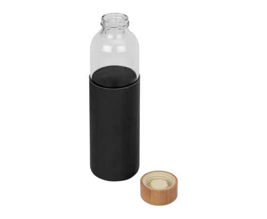 Стеклянная бутылка для воды в силиконовом чехле Refine, 887317, Цвет: черный,прозрачный, Объем: 550, изображение 2