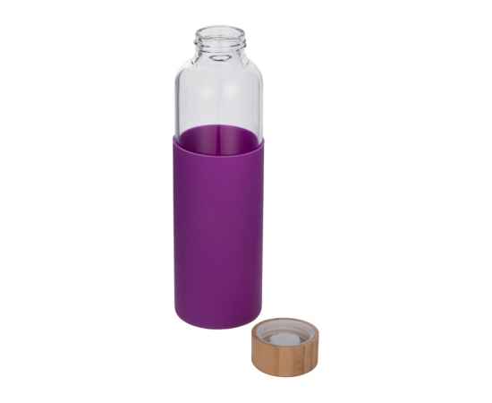 Стеклянная бутылка для воды в силиконовом чехле Refine, 887319, Цвет: прозрачный,фиолетовый, Объем: 550, изображение 2
