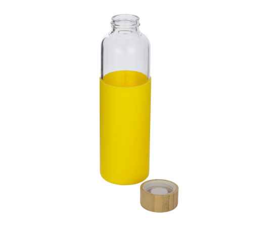 Стеклянная бутылка для воды в силиконовом чехле Refine, 887314, Цвет: прозрачный,желтый, Объем: 550, изображение 2