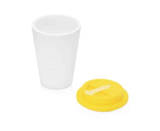Пластиковый стакан с двойными стенками Take away, 873426.04, Цвет: белый,желтый, Объем: 350, изображение 2