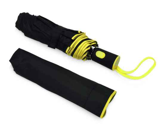 Зонт складной Motley с цветными спицами, 906204, Цвет: черный,желтый, изображение 3