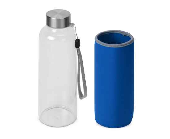 Бутылка для воды Pure c чехлом, 887322, Цвет: синий,прозрачный, Объем: 420, изображение 3