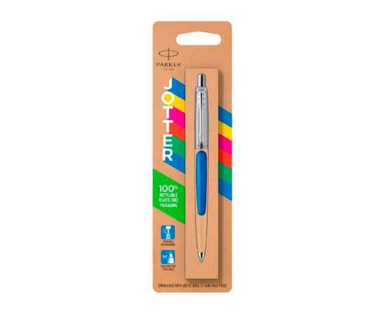 Ручка шариковая Parker Jotter Originals в эко-упаковке, 2076052, Цвет: синий,серебристый, изображение 3