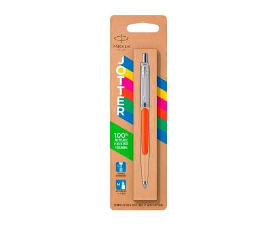 Ручка шариковая Parker Jotter Originals в эко-упаковке, 2076054, Цвет: оранжевый,серебристый, изображение 4