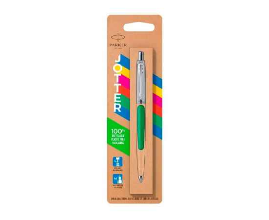 Ручка шариковая Parker Jotter Originals в эко-упаковке, 2076058, Цвет: зеленый,серебристый, изображение 3