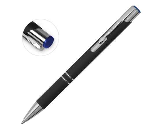 Ручка металлическая шариковая Legend Mirror Gum soft-touch, 11579.02, Цвет: черный,синий, изображение 2