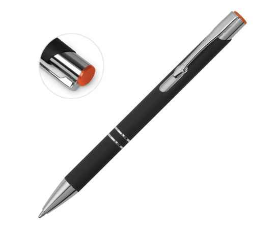Ручка металлическая шариковая Legend Mirror Gum soft-touch, 11579.08, Цвет: черный,оранжевый, изображение 2