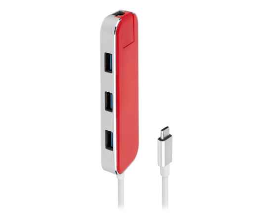 595601 Хаб USB Type-C 3.0 Chronos, Цвет: красный, изображение 4