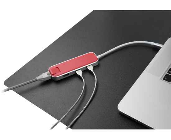 595601 Хаб USB Type-C 3.0 Chronos, Цвет: красный, изображение 8
