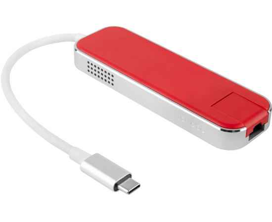 595601 Хаб USB Type-C 3.0 Chronos, Цвет: красный, изображение 3