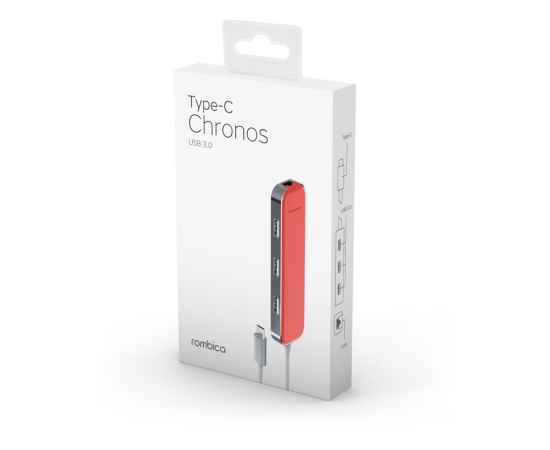 595601 Хаб USB Type-C 3.0 Chronos, Цвет: красный, изображение 6