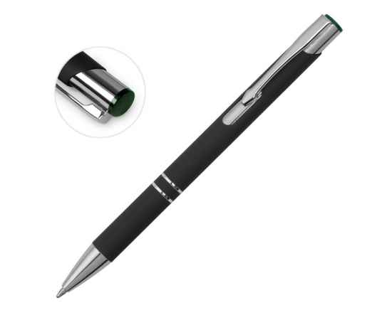 Ручка металлическая шариковая Legend Mirror Gum soft-touch, 11579.03, Цвет: черный,зеленый, изображение 2