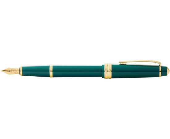 Ручка перьевая Bailey Light Polished Green Resin and Gold Tone, перо F, 421355, Цвет: зеленый, изображение 3