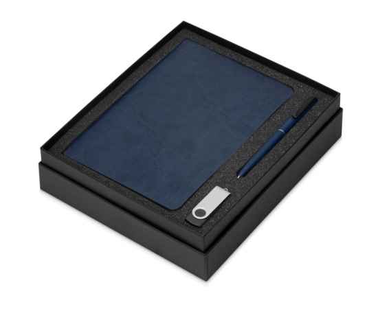Подарочный набор Notepeno с блокнотом А5, флешкой и ручкой, 700415.02, Цвет: темно-синий,темно-синий,черный, изображение 2