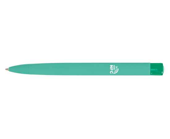 Ручка пластиковая шариковая трехгранная Trinity K transparent Gum soft-touch с чипом передачи информации NFC, 187926NFC.15, Цвет: морская волна, изображение 2