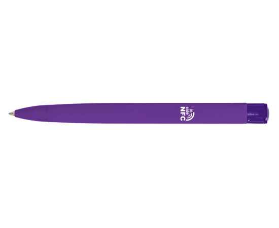 Ручка пластиковая шариковая трехгранная Trinity K transparent Gum soft-touch с чипом передачи информации NFC, 187926NFC.14, Цвет: фиолетовый, изображение 2