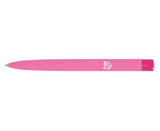 Ручка пластиковая шариковая трехгранная Trinity K transparent Gum soft-touch с чипом передачи информации NFC, 187926NFC.16, Цвет: розовый, изображение 2