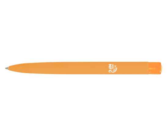 Ручка пластиковая шариковая трехгранная Trinity K transparent Gum soft-touch с чипом передачи информации NFC, 187926NFC.08, Цвет: оранжевый, изображение 2