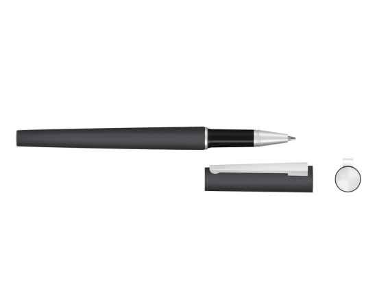 Ручка металлическая роллер Brush R GUM soft-touch с зеркальной гравировкой, 188019.07, Цвет: черный, изображение 2