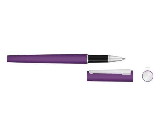 Ручка металлическая роллер Brush R GUM soft-touch с зеркальной гравировкой, 188019.14, Цвет: фиолетовый, изображение 2
