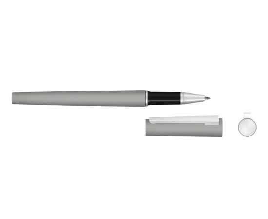 Ручка металлическая роллер Brush R GUM soft-touch с зеркальной гравировкой, 188019.17, Цвет: серый, изображение 2