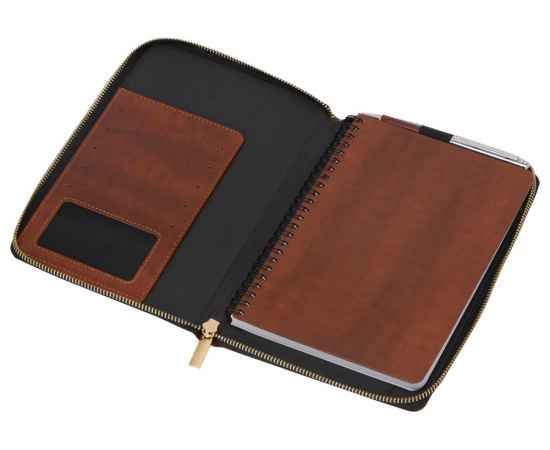 Бизнес-блокнот на молнии А5 Fabrizio с RFID защитой, 335609, Цвет: коричневый, изображение 3