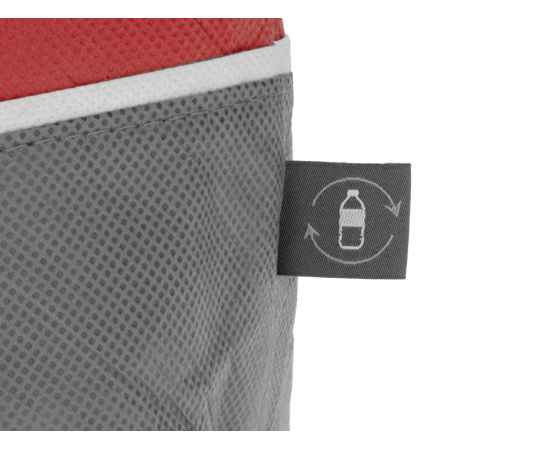 Сумка-холодильник Reviver с длинными ручками из нетканого переработанного материала RPET, 590501, Цвет: серый,красный, изображение 6