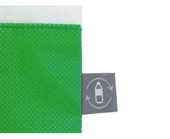 Сумка-шоппер двухцветная Reviver из нетканого переработанного материала RPET, 590203, Цвет: зеленый, изображение 4