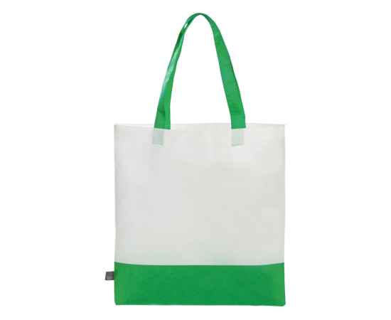 Сумка-шоппер двухцветная Reviver из нетканого переработанного материала RPET, 590203, Цвет: зеленый, изображение 2
