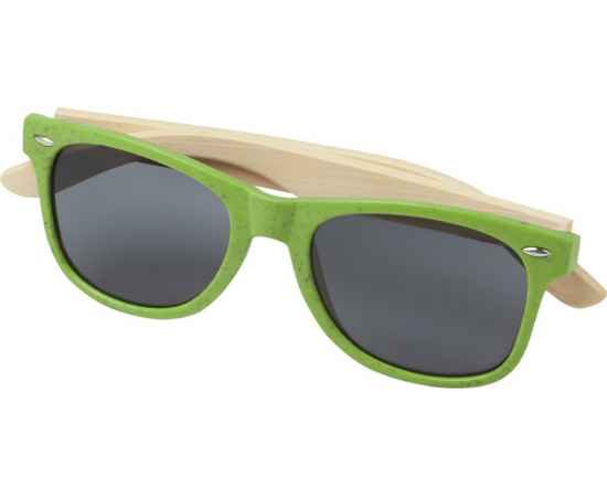 Солнцезащитные очки Sun Ray с бамбуковой оправой, 12700563, Цвет: лайм, изображение 3