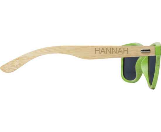 Солнцезащитные очки Sun Ray с бамбуковой оправой, 12700563, Цвет: лайм, изображение 5