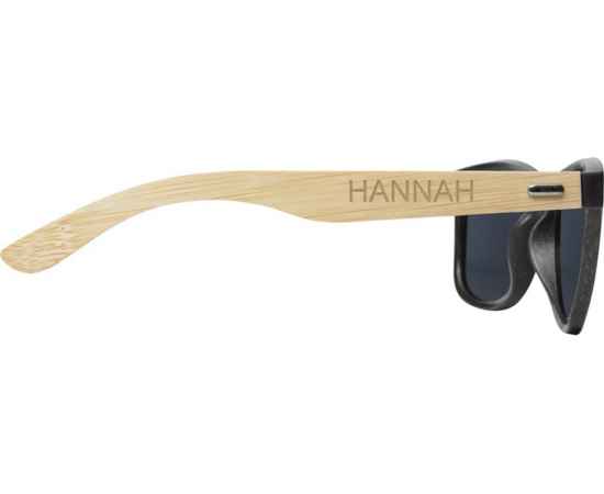 Солнцезащитные очки Sun Ray с бамбуковой оправой, 12700590, Цвет: черный, изображение 5