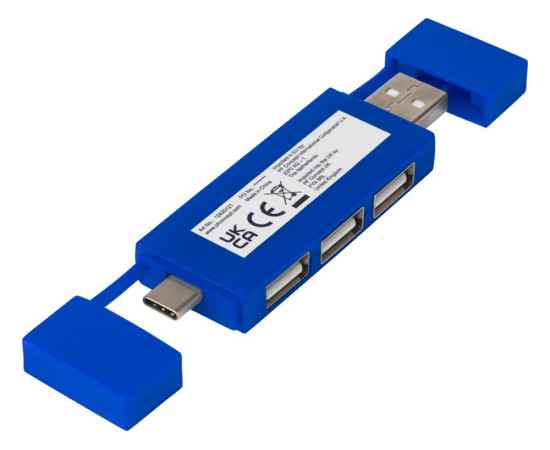 12425153 Двойной USB 2.0-хаб Mulan, Цвет: синий, изображение 3