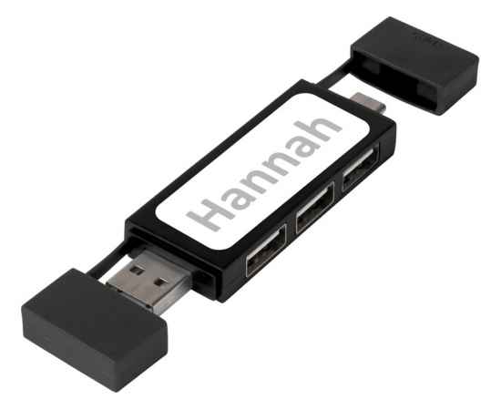 12425190 Двойной USB 2.0-хаб Mulan, Цвет: черный, изображение 6