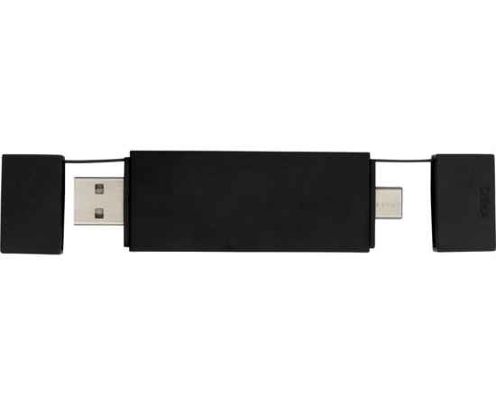 12425190 Двойной USB 2.0-хаб Mulan, Цвет: черный, изображение 2