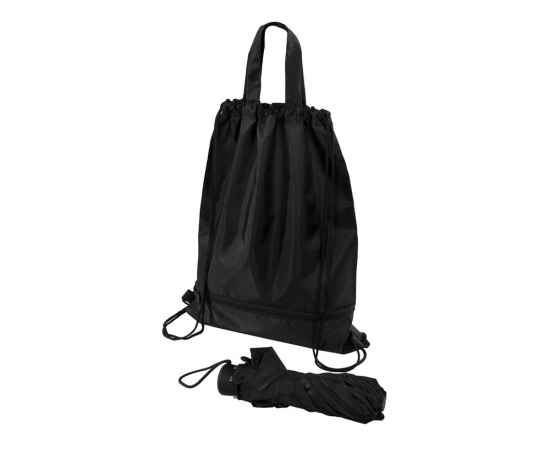 Зонт Picau из переработанного пластика в сумочке, 920007, Цвет: черный, изображение 9