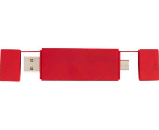 12425121 Двойной USB 2.0-хаб Mulan, Цвет: красный, изображение 2