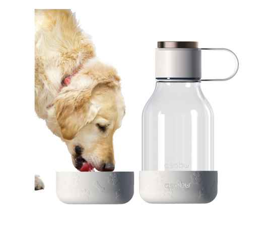 Бутылка для воды 2-в-1 Dog Bowl Bottle со съемной миской для питомцев, 1500 мл, 842098, Цвет: белый, Объем: 1500, изображение 2